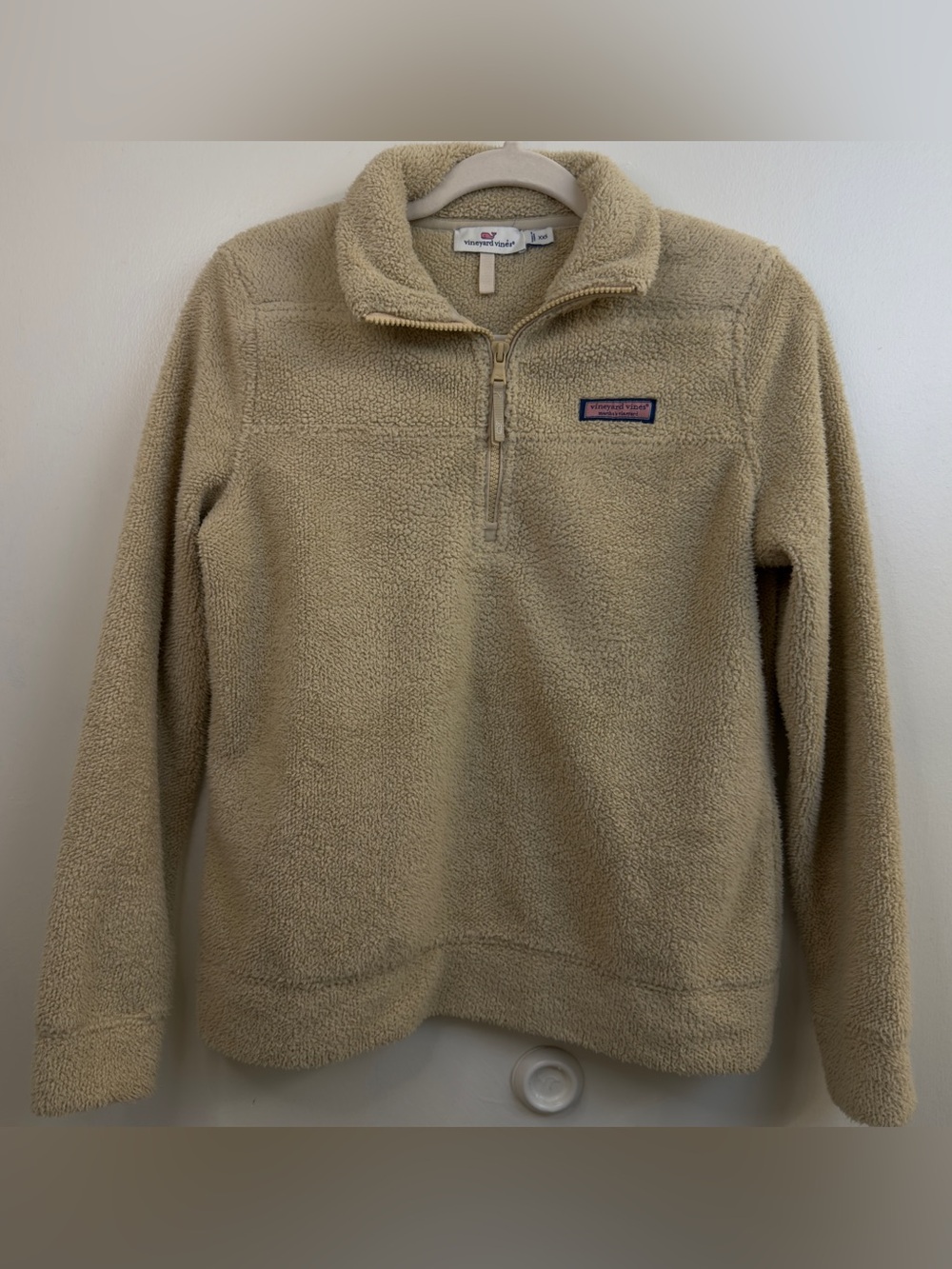 Vineyard Vines Womens Cream Sherpa Half-Zip Pullover Size XXS